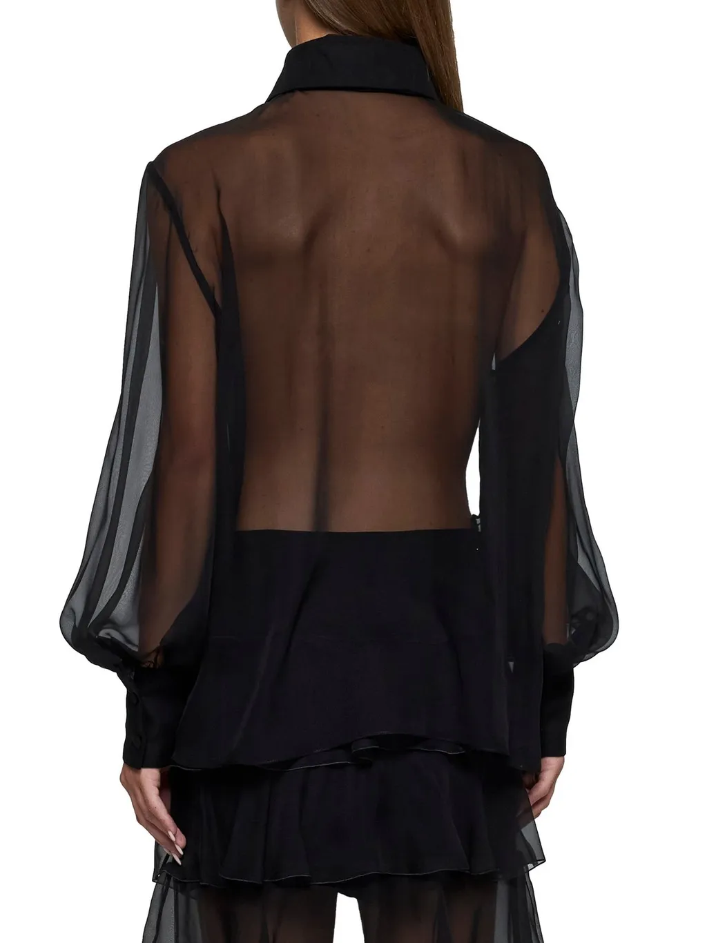 Sheer Shirt With Bow