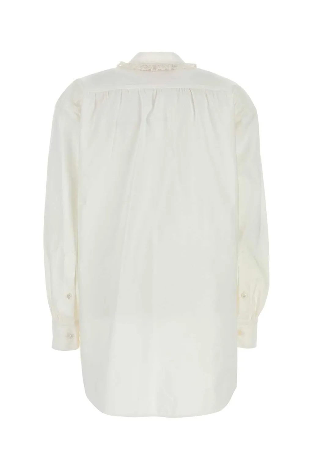 Ruffled Cotton Poplin Shirt