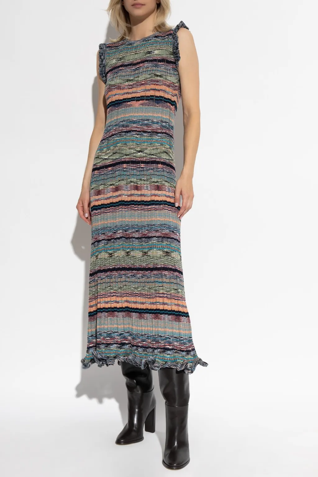 Striped Knit Maxi Dress
