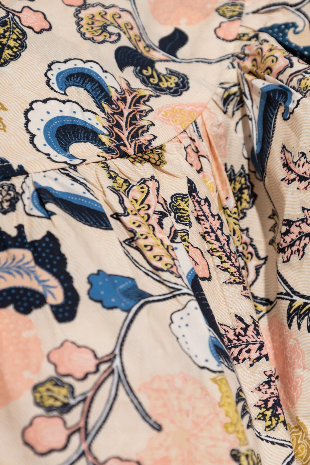 Printed Blouse With Flutter Sleeves