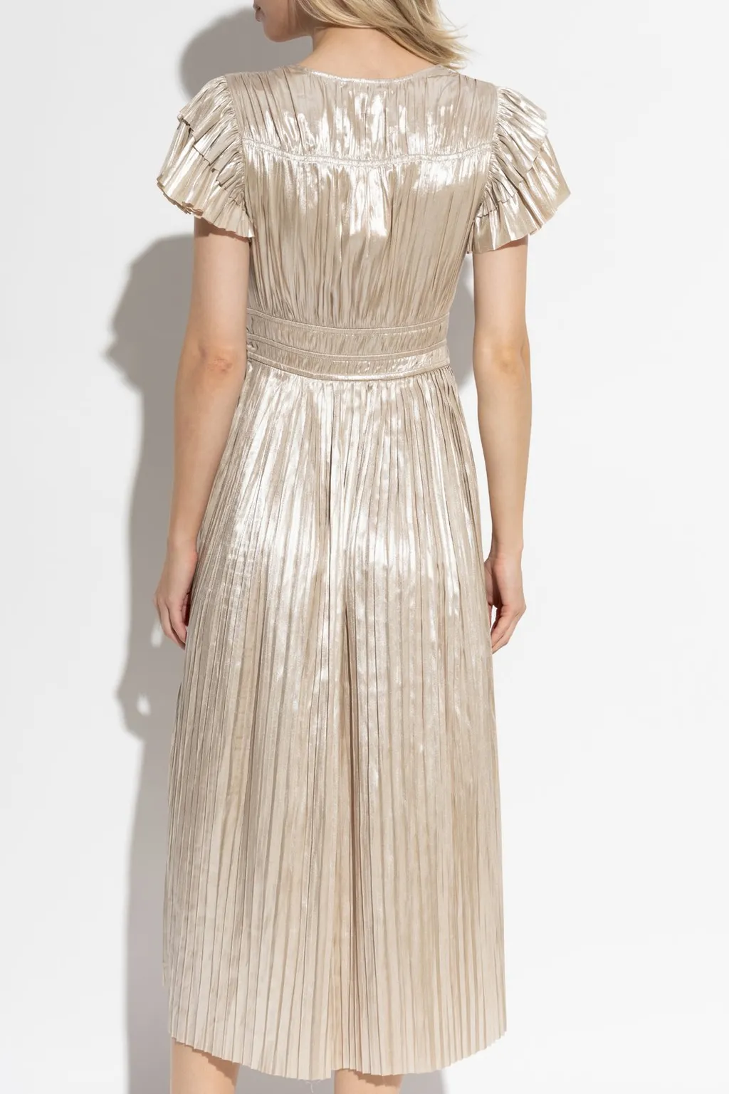 Pleated Metallic Dress