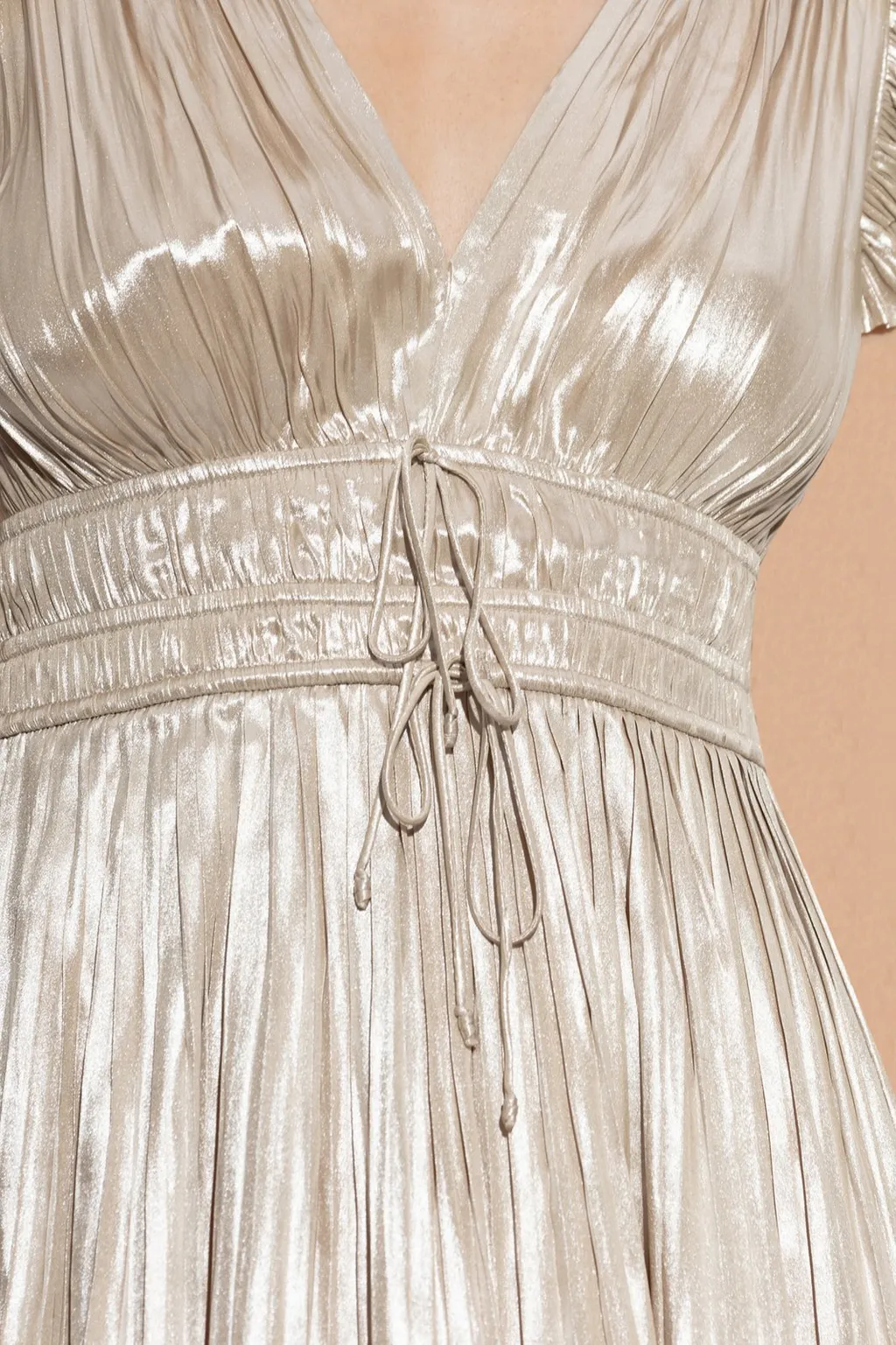 Pleated Metallic Dress