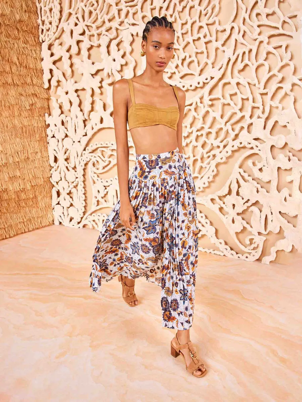 Printed Midi Skirt