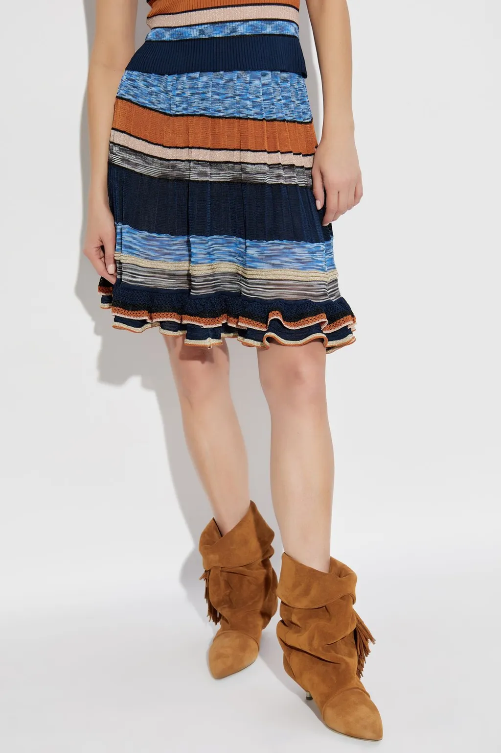 Pleated Knit Skirt