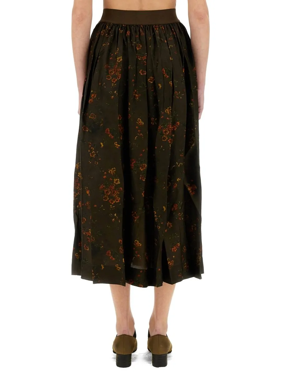 Floral Print Midi Skirt