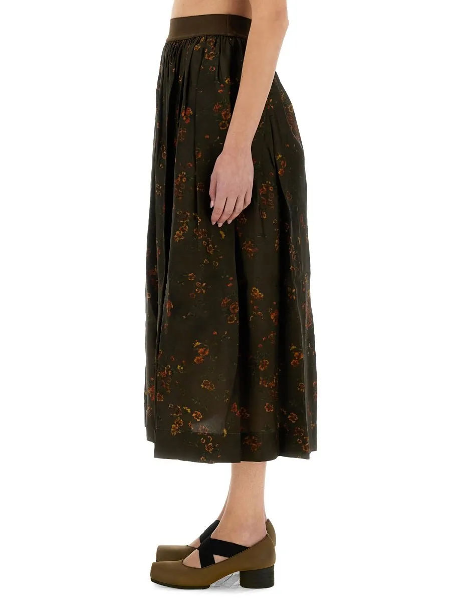 Floral Print Midi Skirt