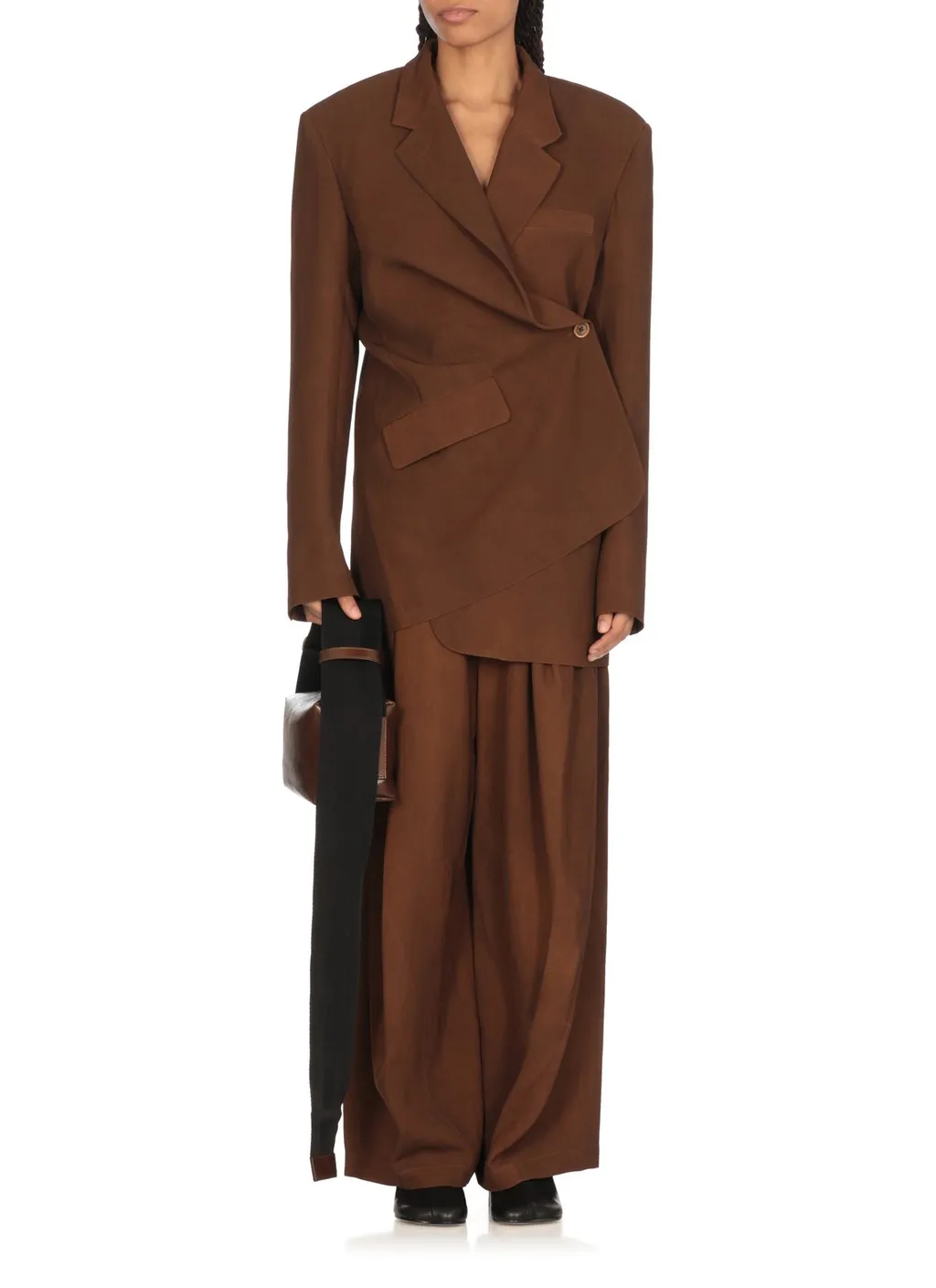 Wide-Leg Pleated Trousers