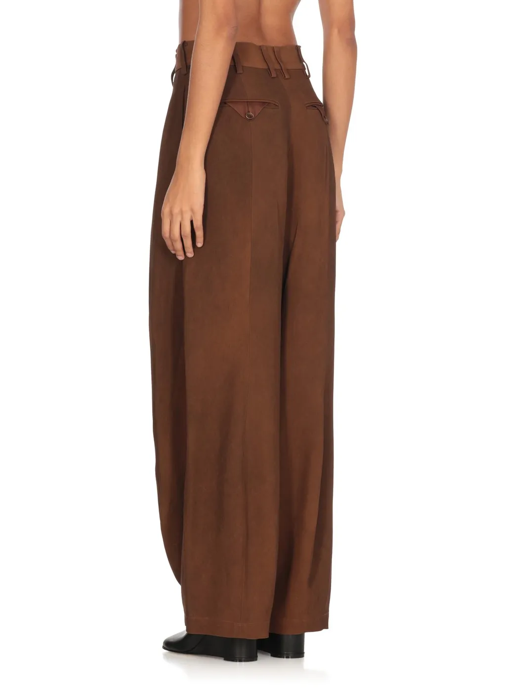 Wide-Leg Pleated Trousers