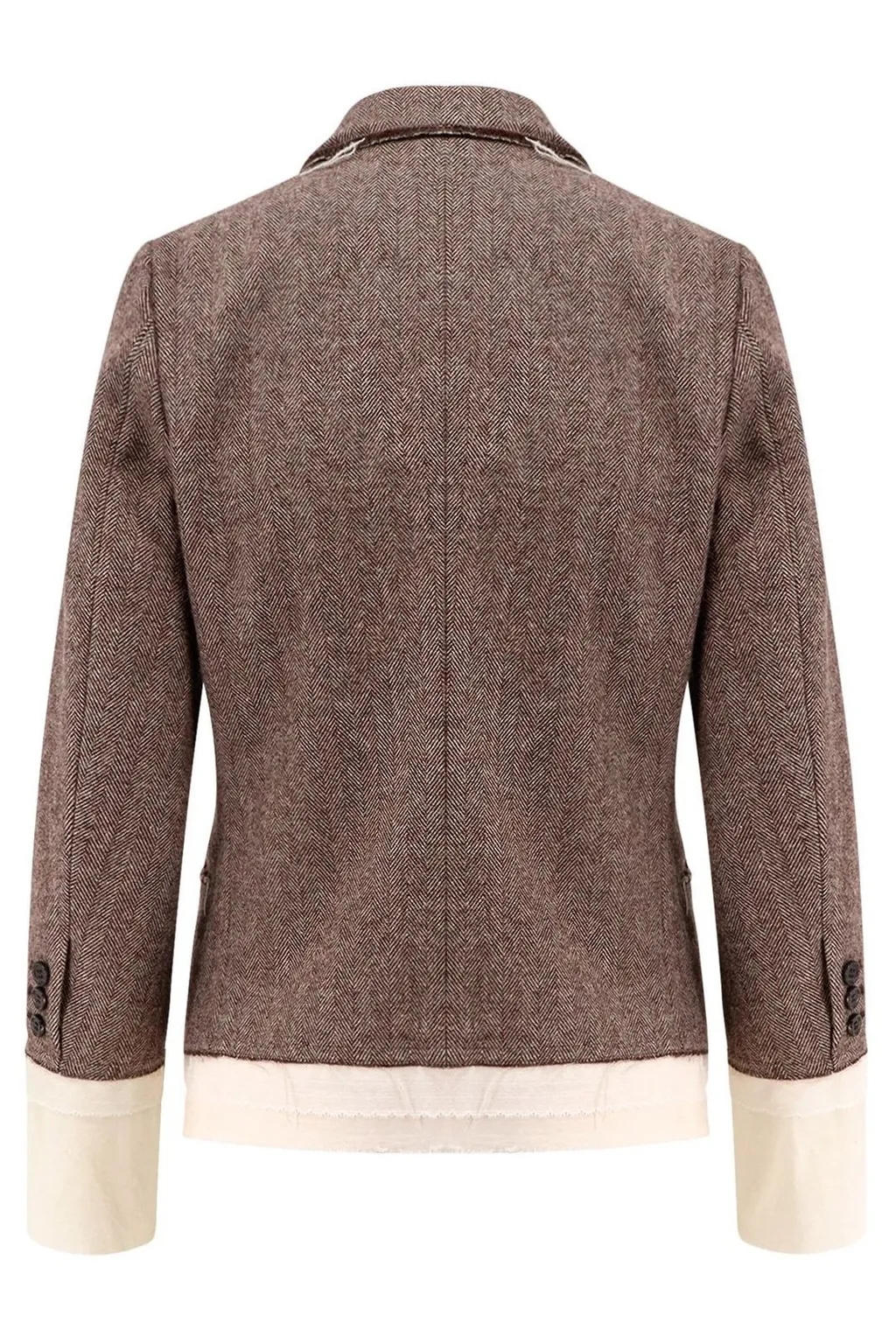 Double-Breasted Blazer With Contrast Cuffs