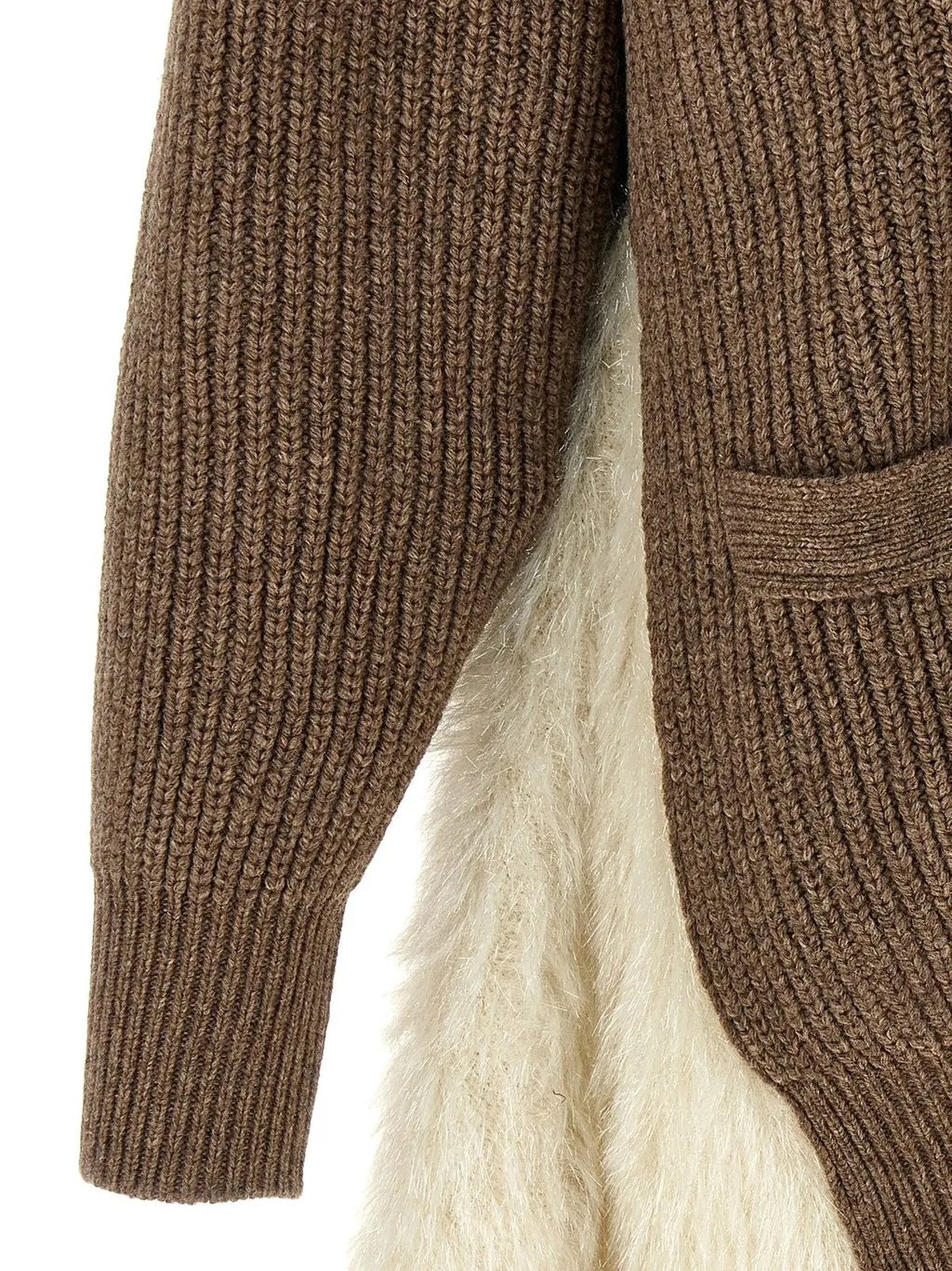 Cardigan With Fur Trim