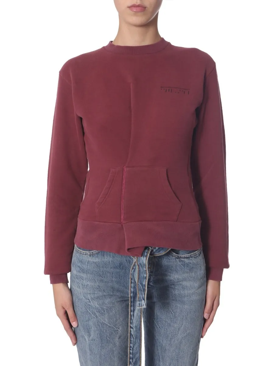 Crewneck Sweatshirt With Kangaroo Pocket