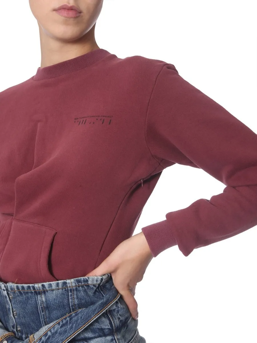 Crewneck Sweatshirt With Kangaroo Pocket