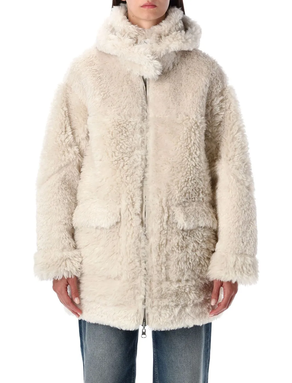 Shearling Trimmed Coat