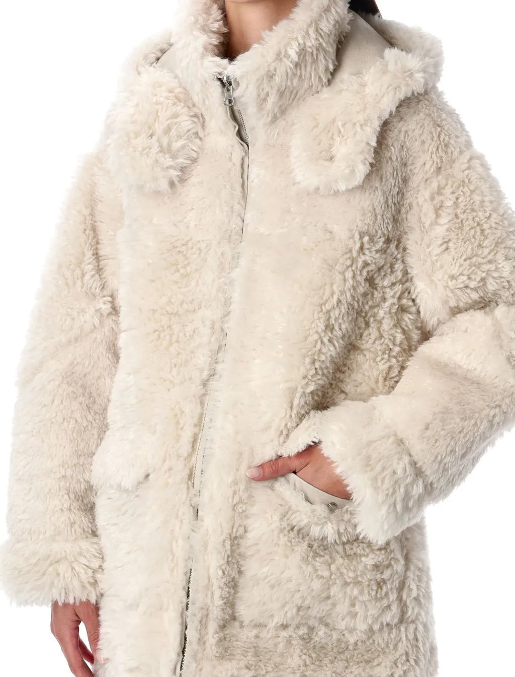 Shearling Trimmed Coat