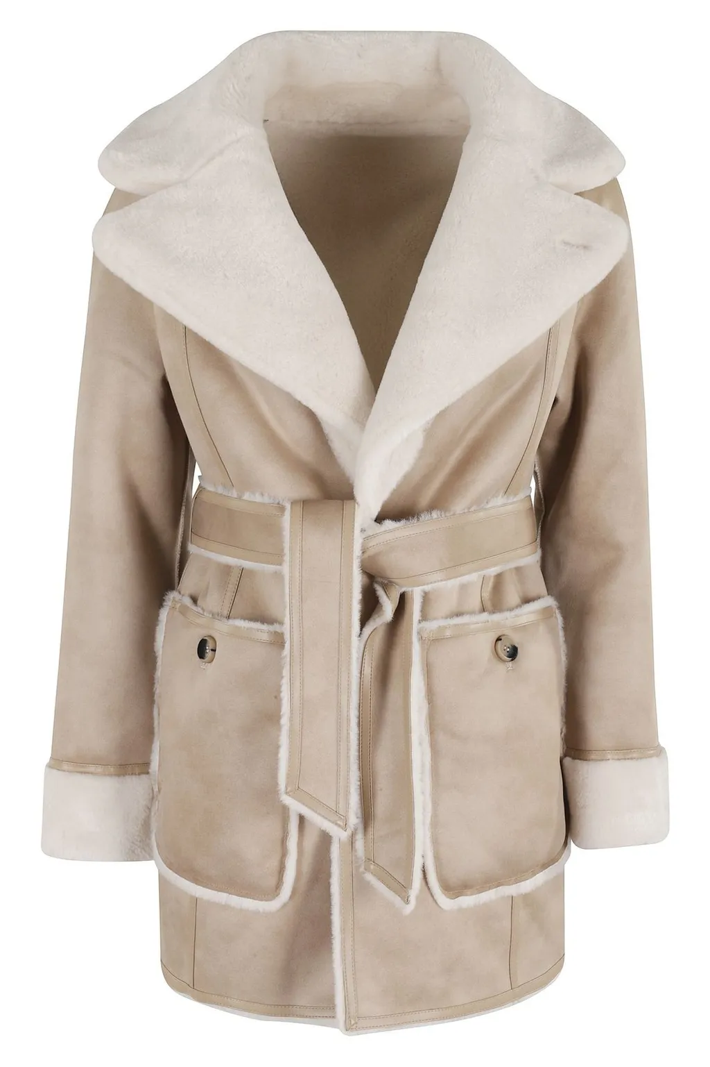 Shearling Trim Coat