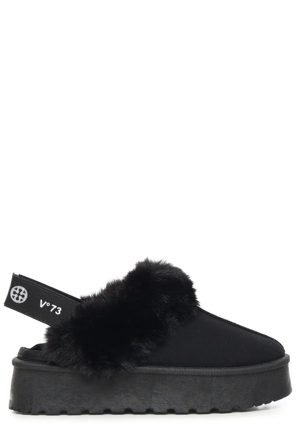 Platform Clogs With Fur Trim