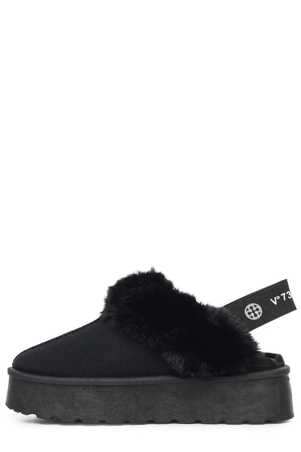 Platform Clogs With Fur Trim