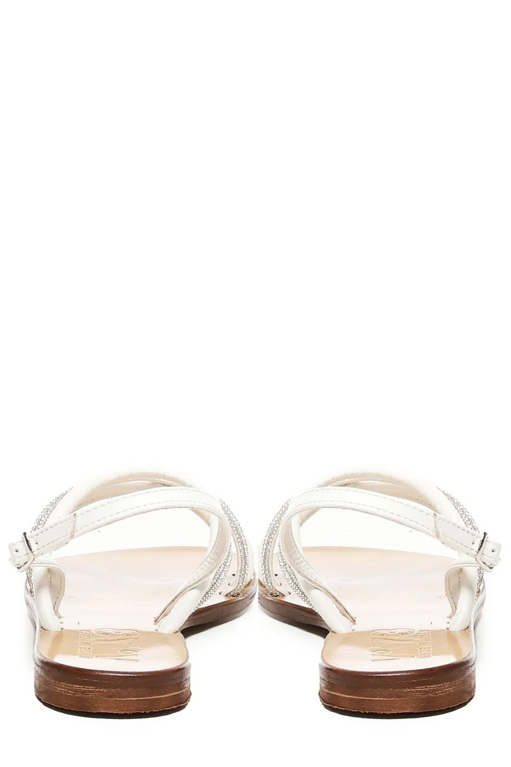 Flat Sandals With Rhinestones