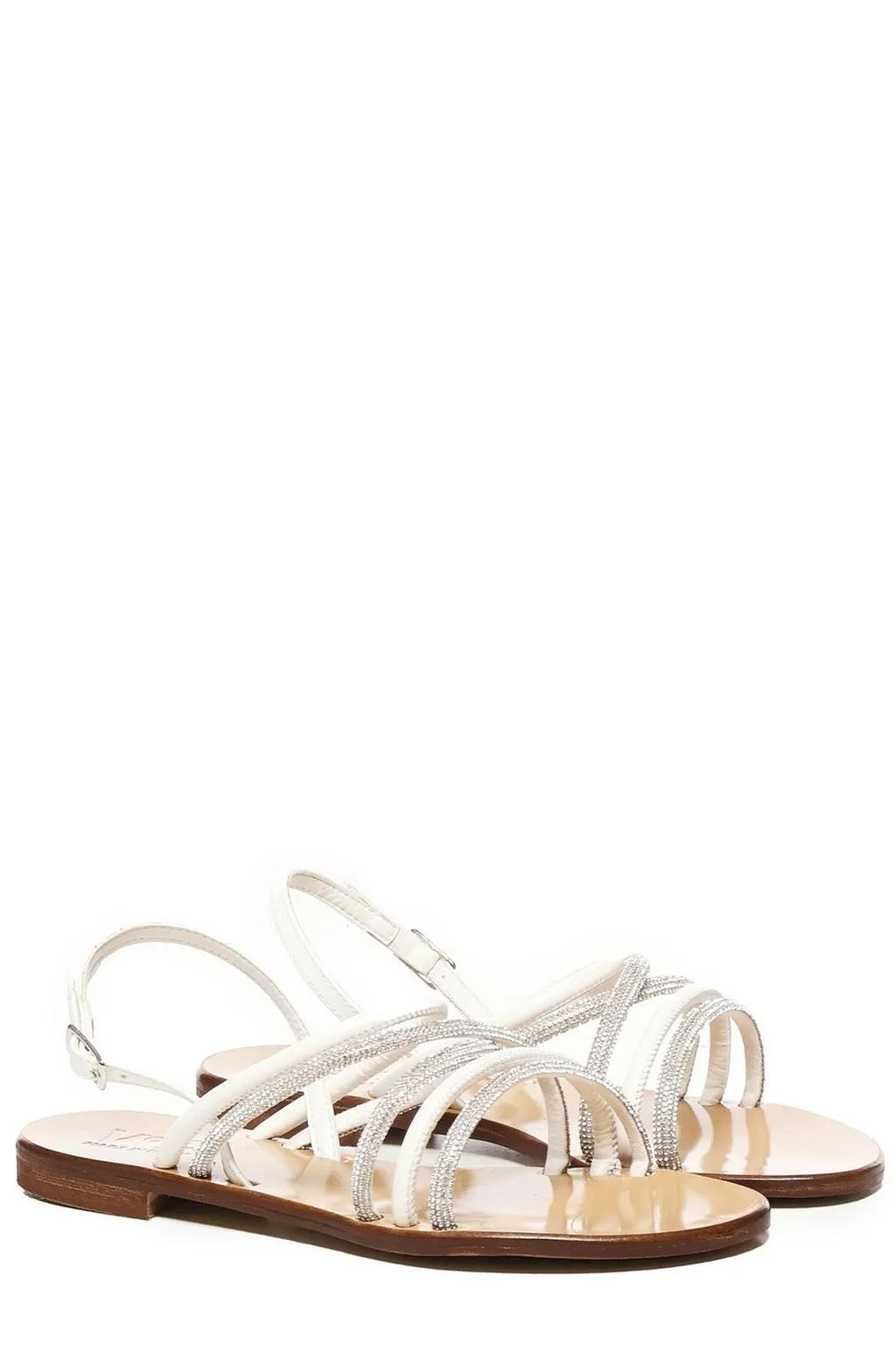 Flat Sandals With Rhinestones