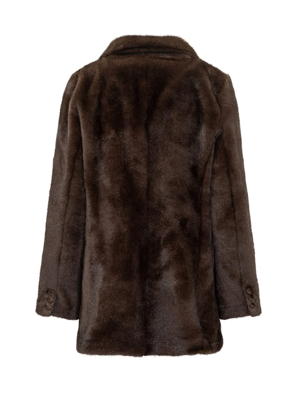 Double-Breasted Faux Fur Coat