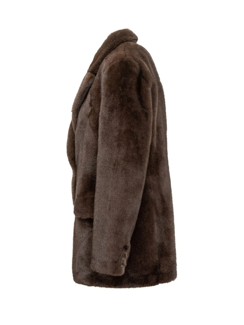 Double-Breasted Faux Fur Coat