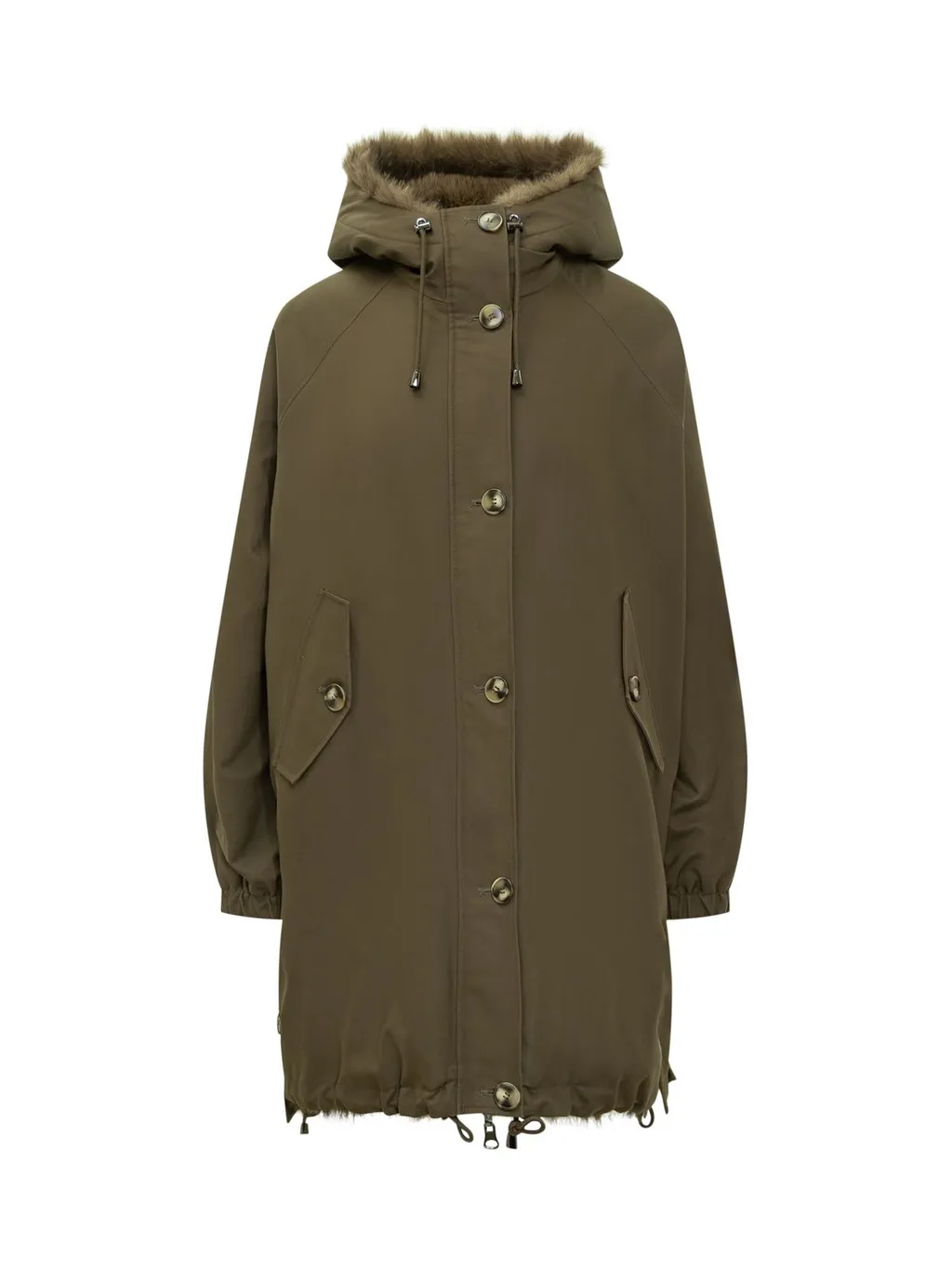 Parka With Hood And Fur Trim