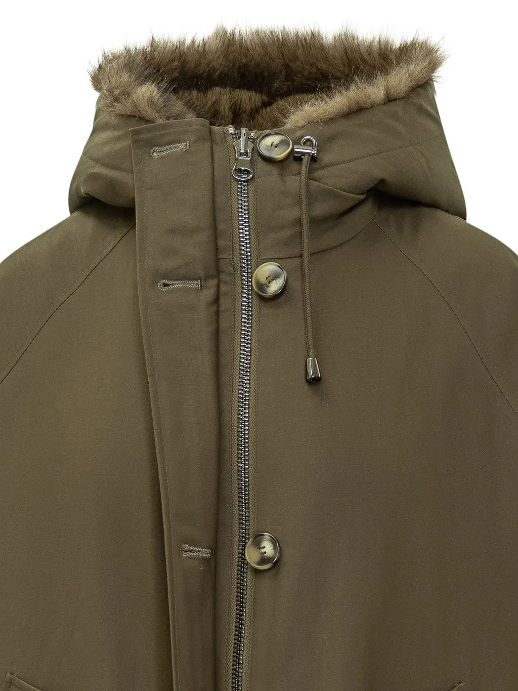 Parka With Hood And Fur Trim