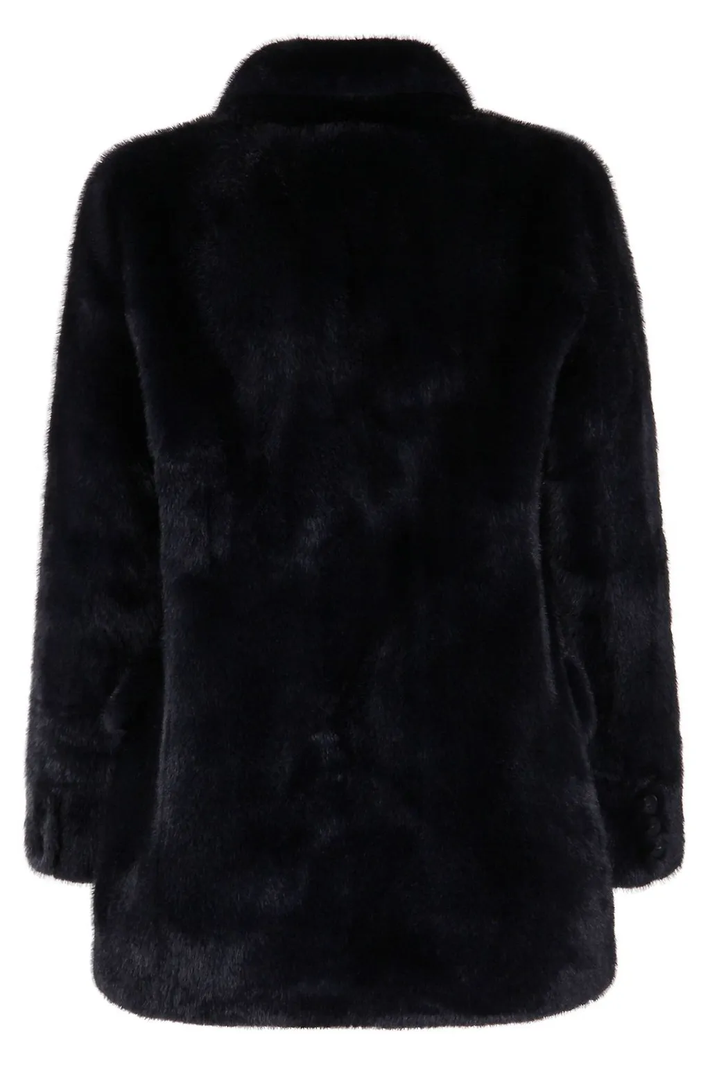 Double-Breasted Faux Fur Coat