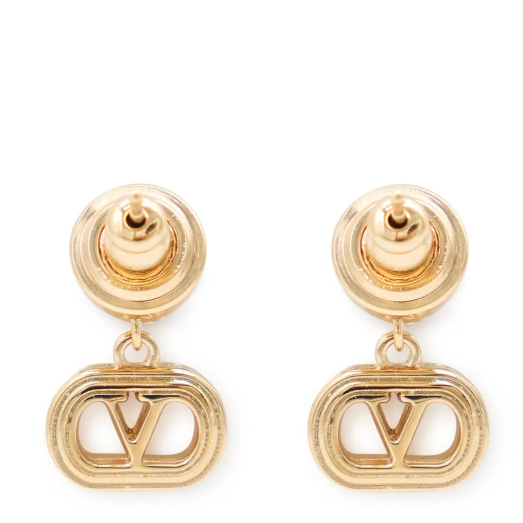Drop Earrings With V Logo