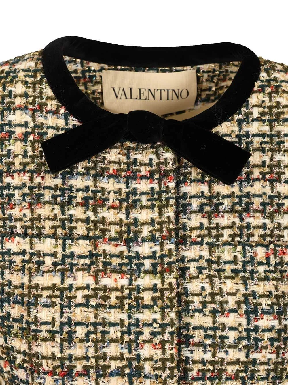 Tweed Jacket With Velvet Bows