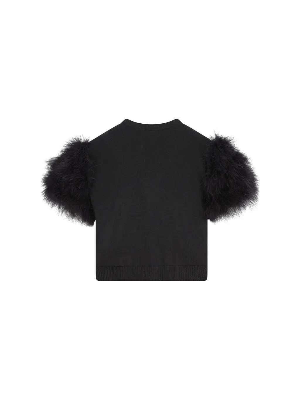 Cardigan With Feather Trim