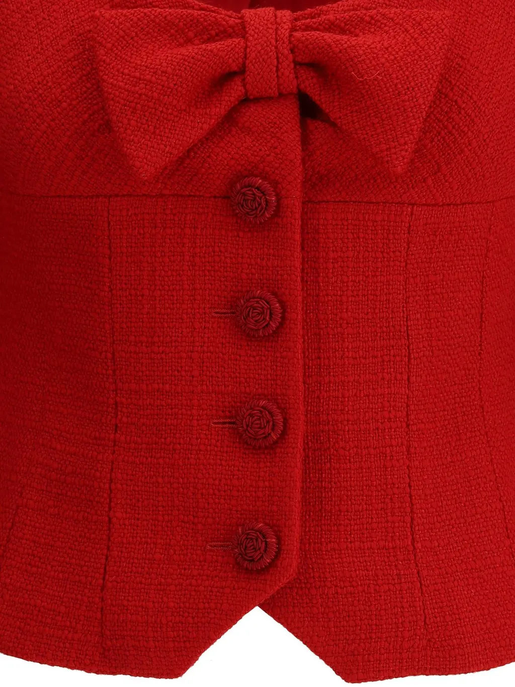 Tweed Jacket With Bow Detail