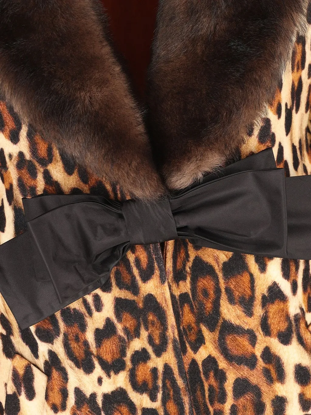 Leopard Print Coat With Fur Trim