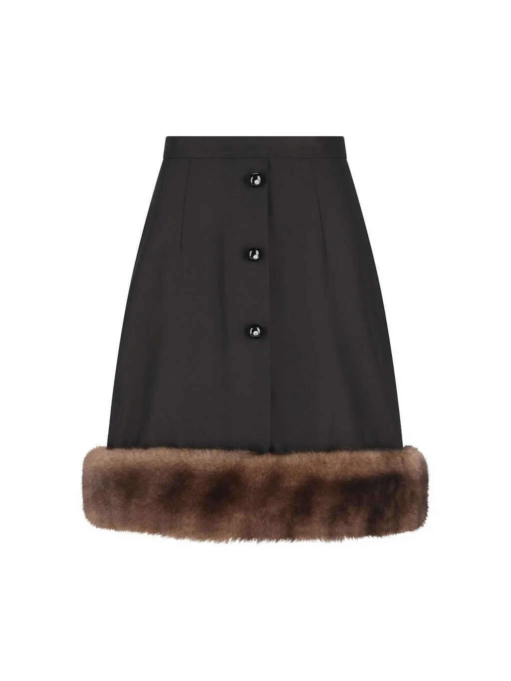 Midi Skirt With Fur Trim