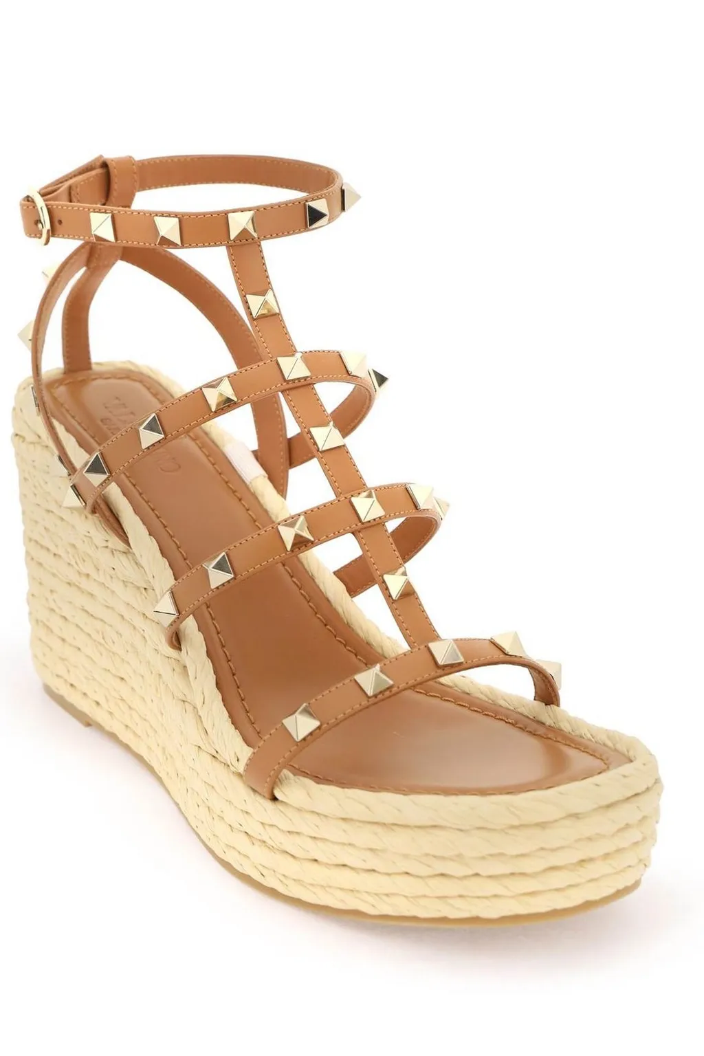 Studded Platform Wedge Espadrilles