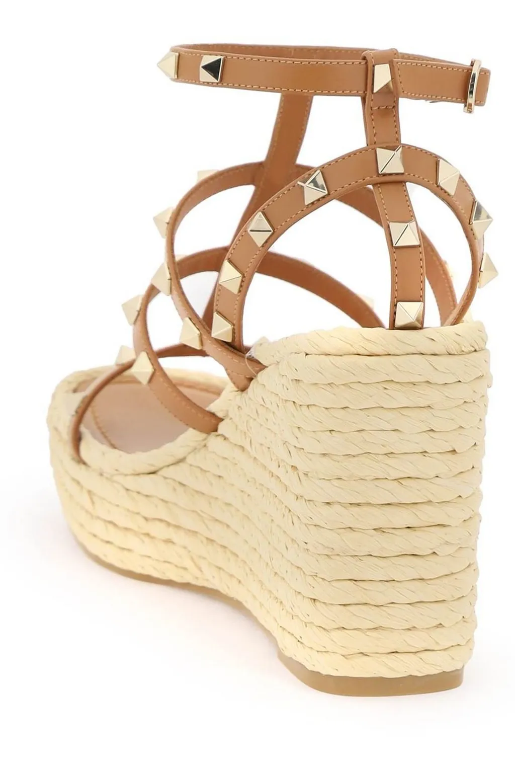 Studded Platform Wedge Espadrilles