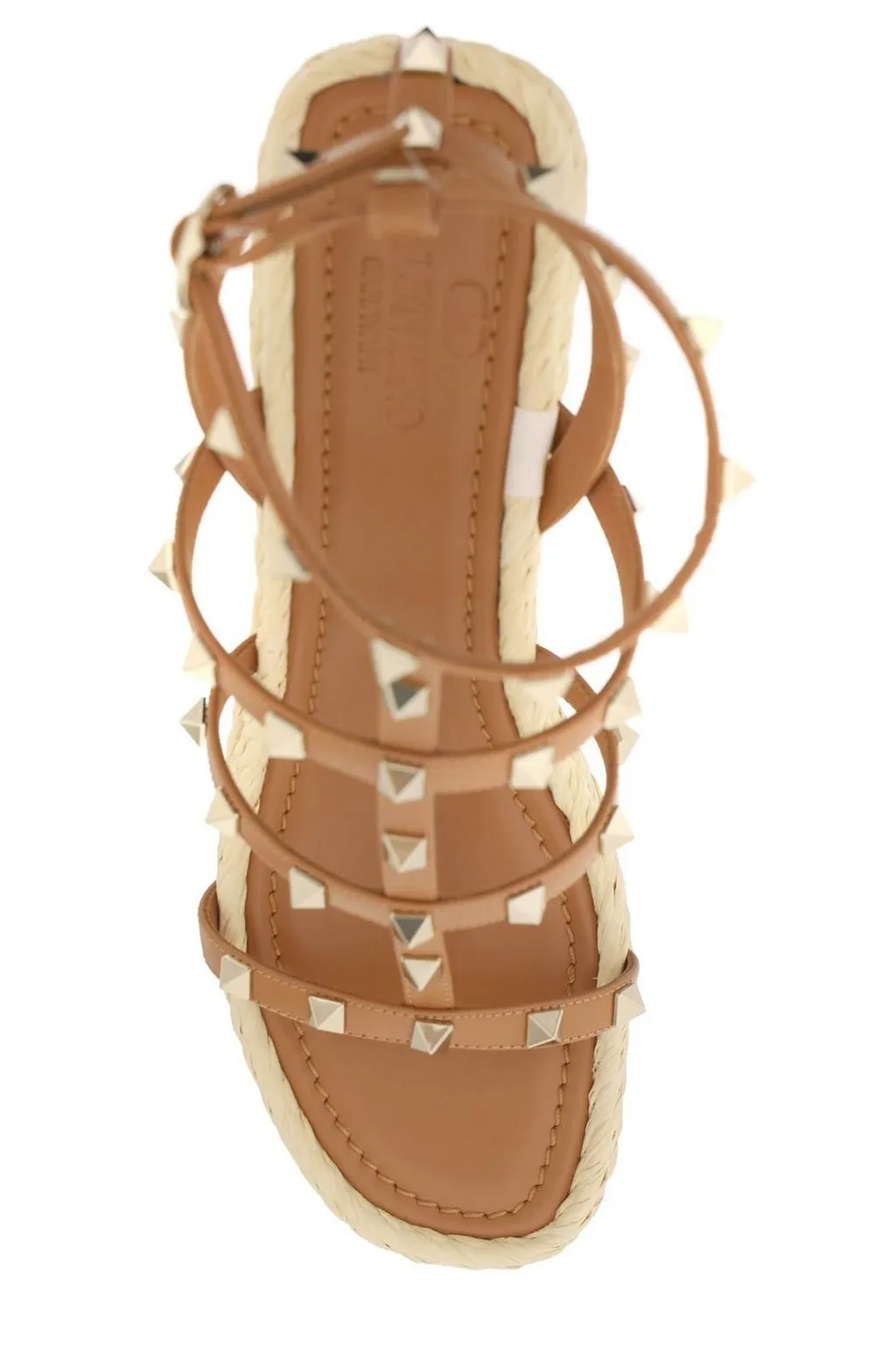Studded Platform Wedge Espadrilles