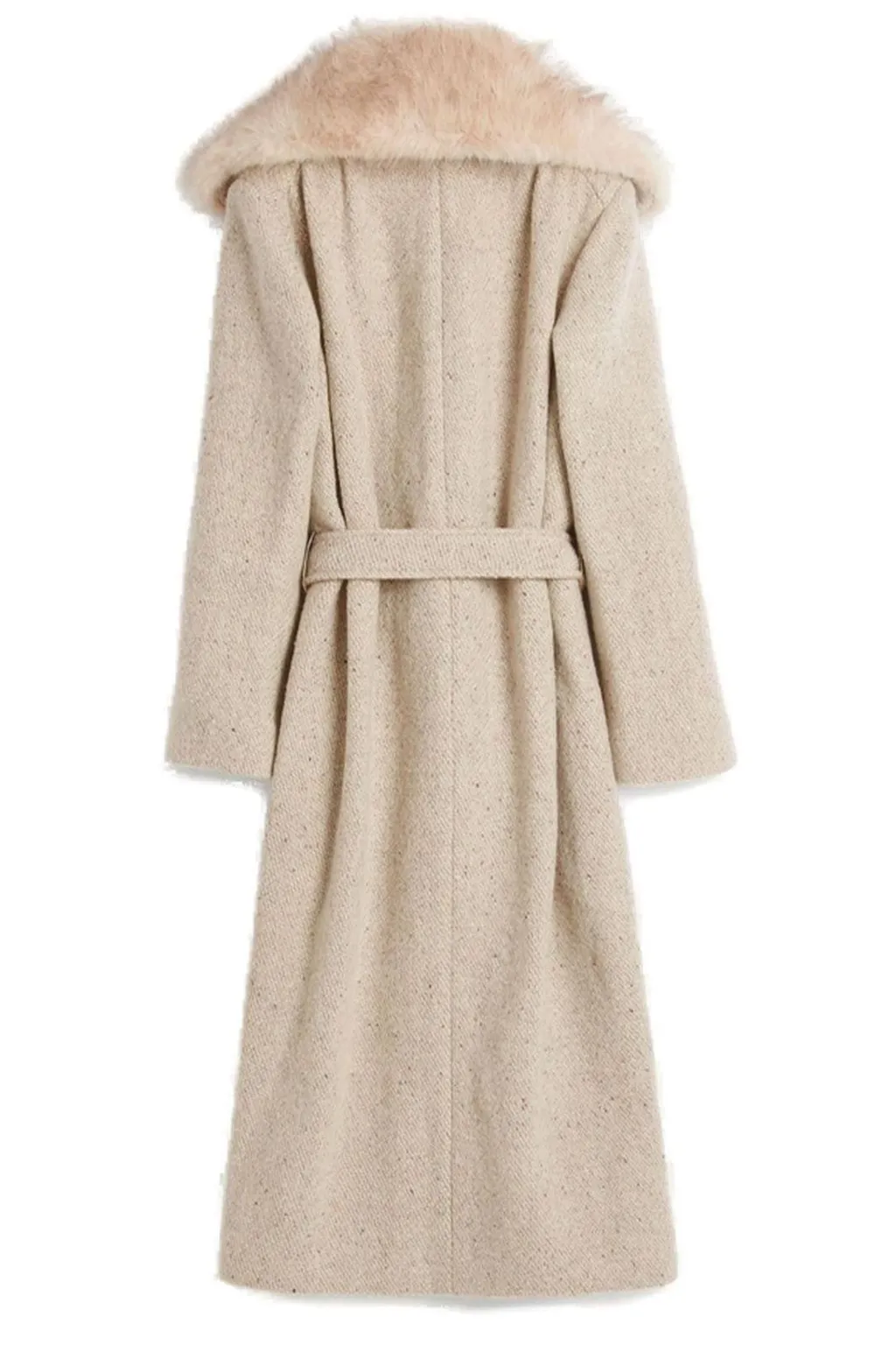 Wool Coat With Fur Collar