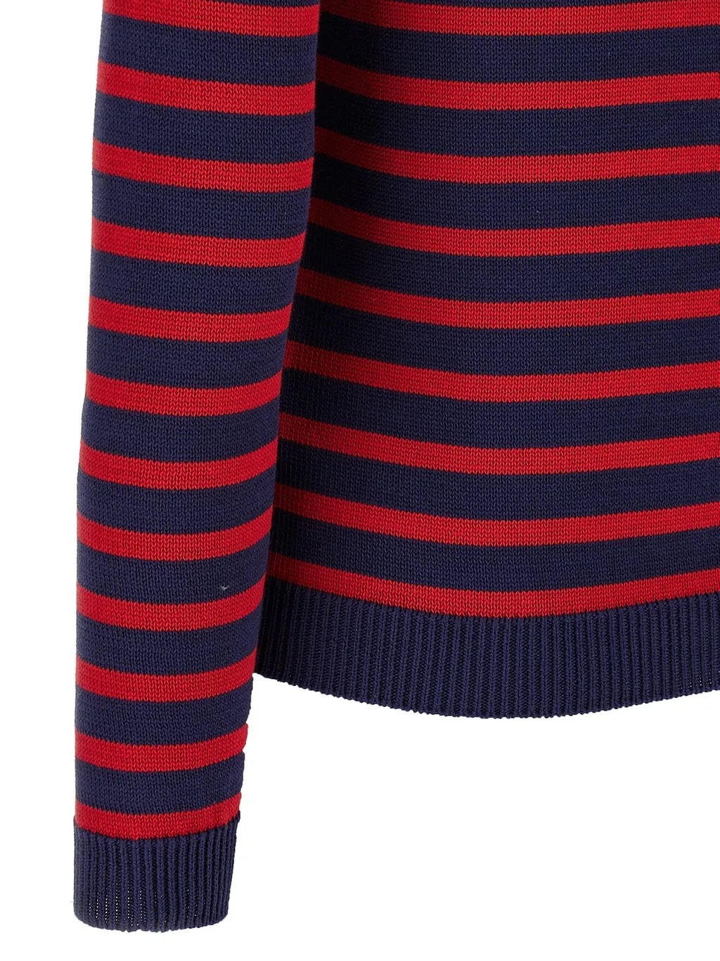 Striped Sweater With Lace Collar