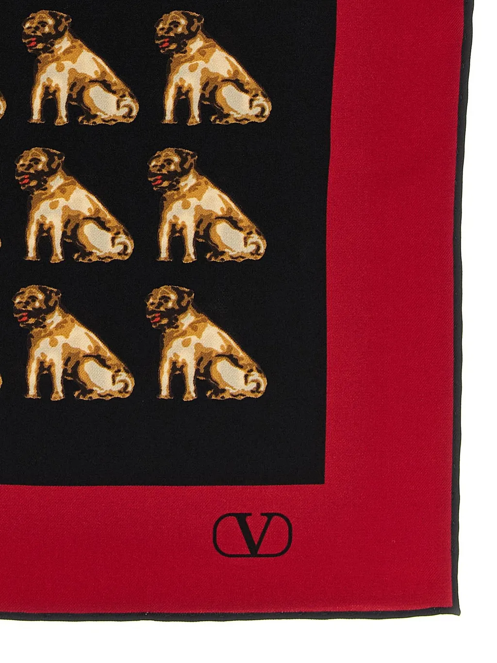 Pug Print Silk Scarf