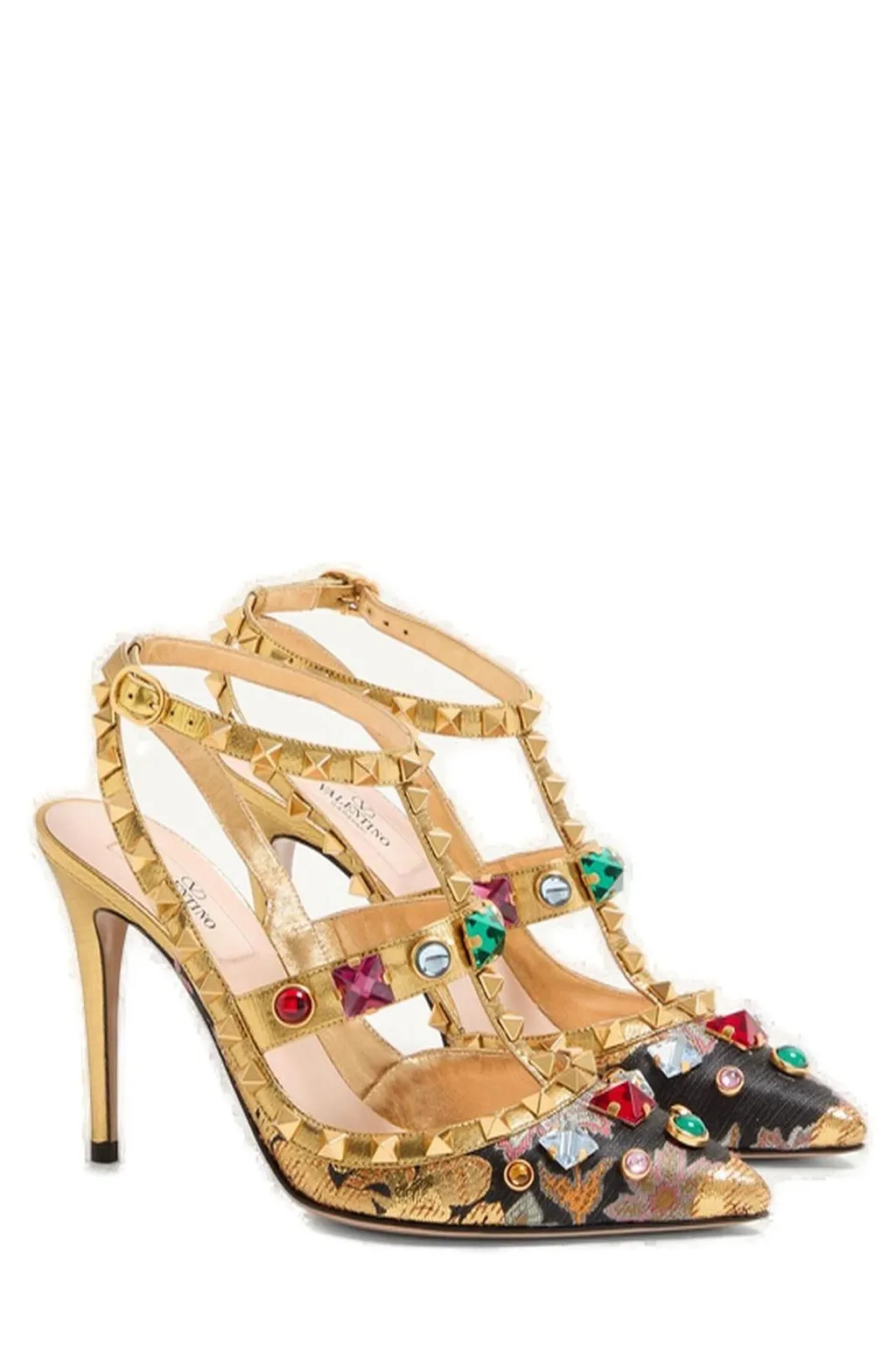 Rockstud Embellished Slingback Pumps
