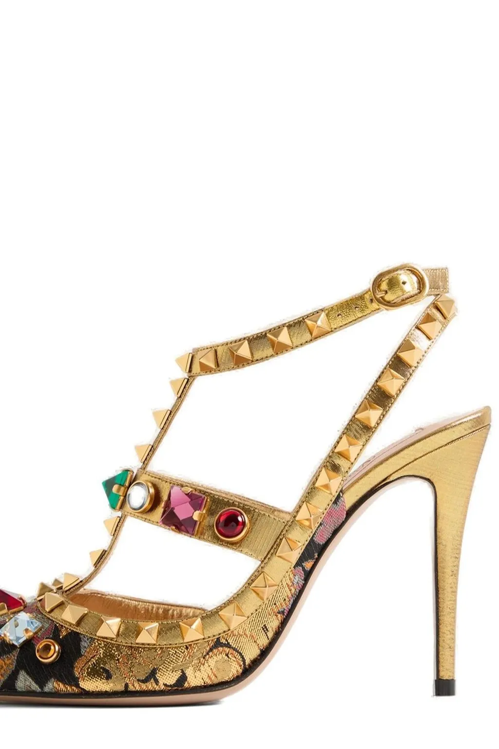 Rockstud Embellished Slingback Pumps