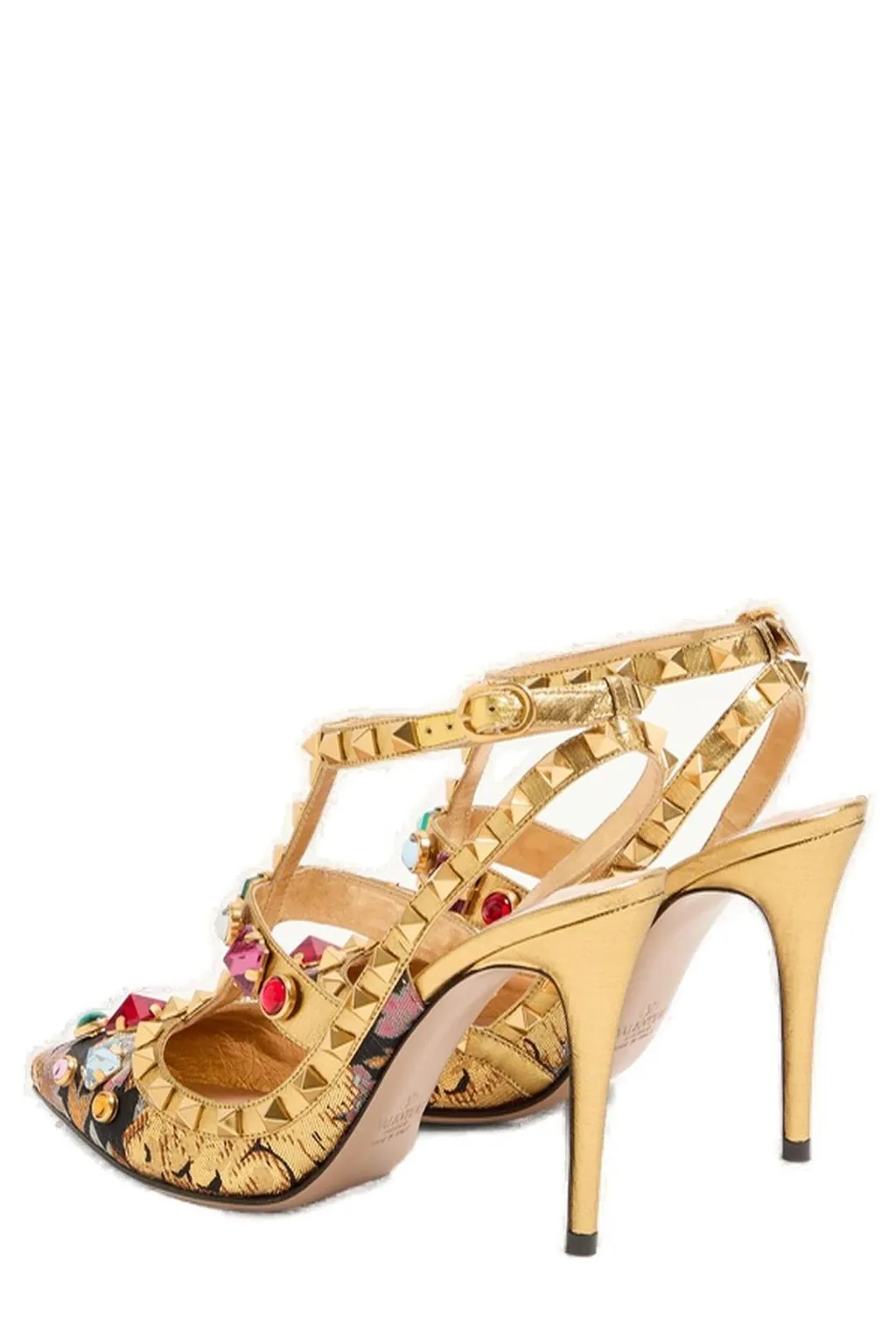 Rockstud Embellished Slingback Pumps