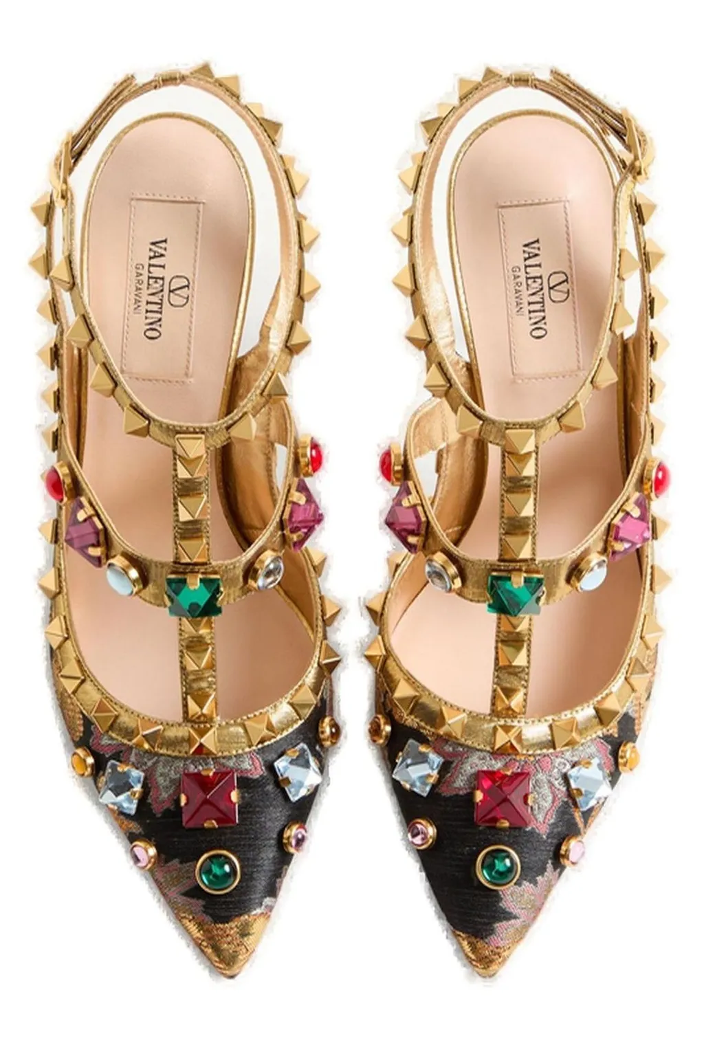 Rockstud Embellished Slingback Pumps