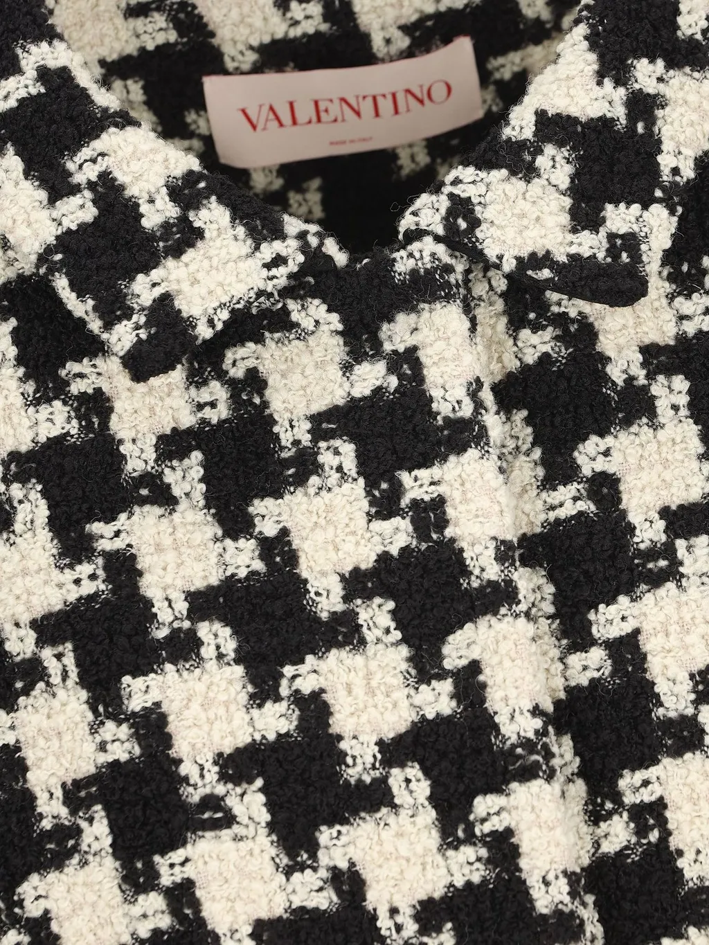 Houndstooth Jacket With Faux Fur Cuffs