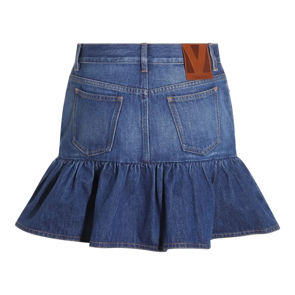 Denim Ruffle Skirt
