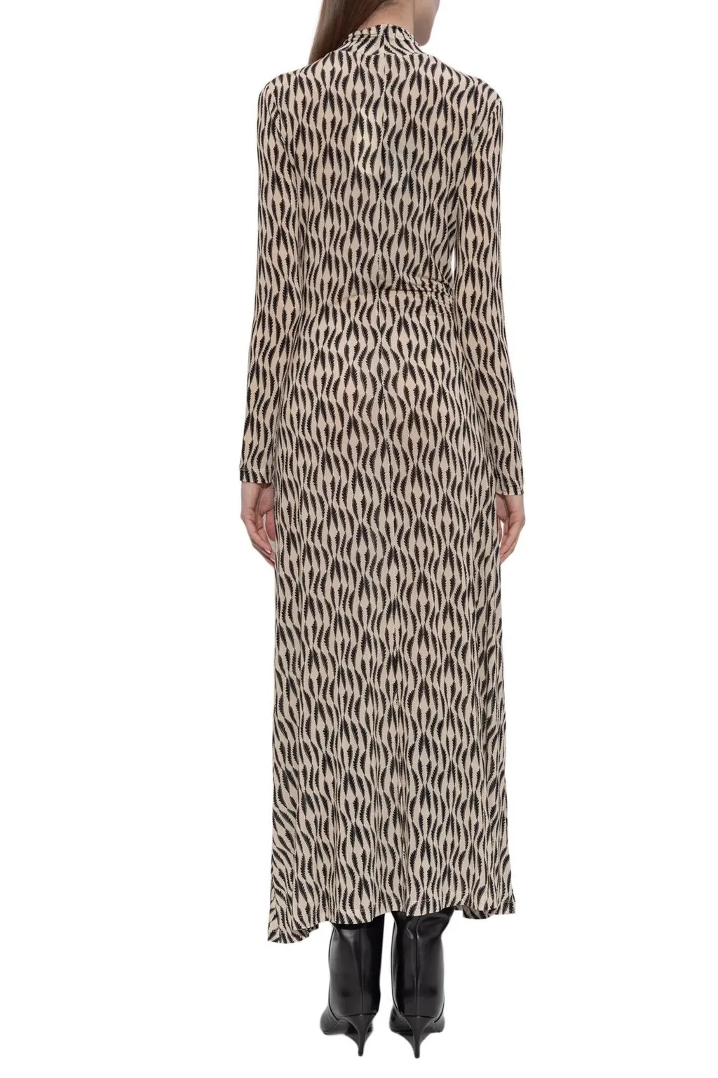 Ruched Zebra Print Maxi Dress