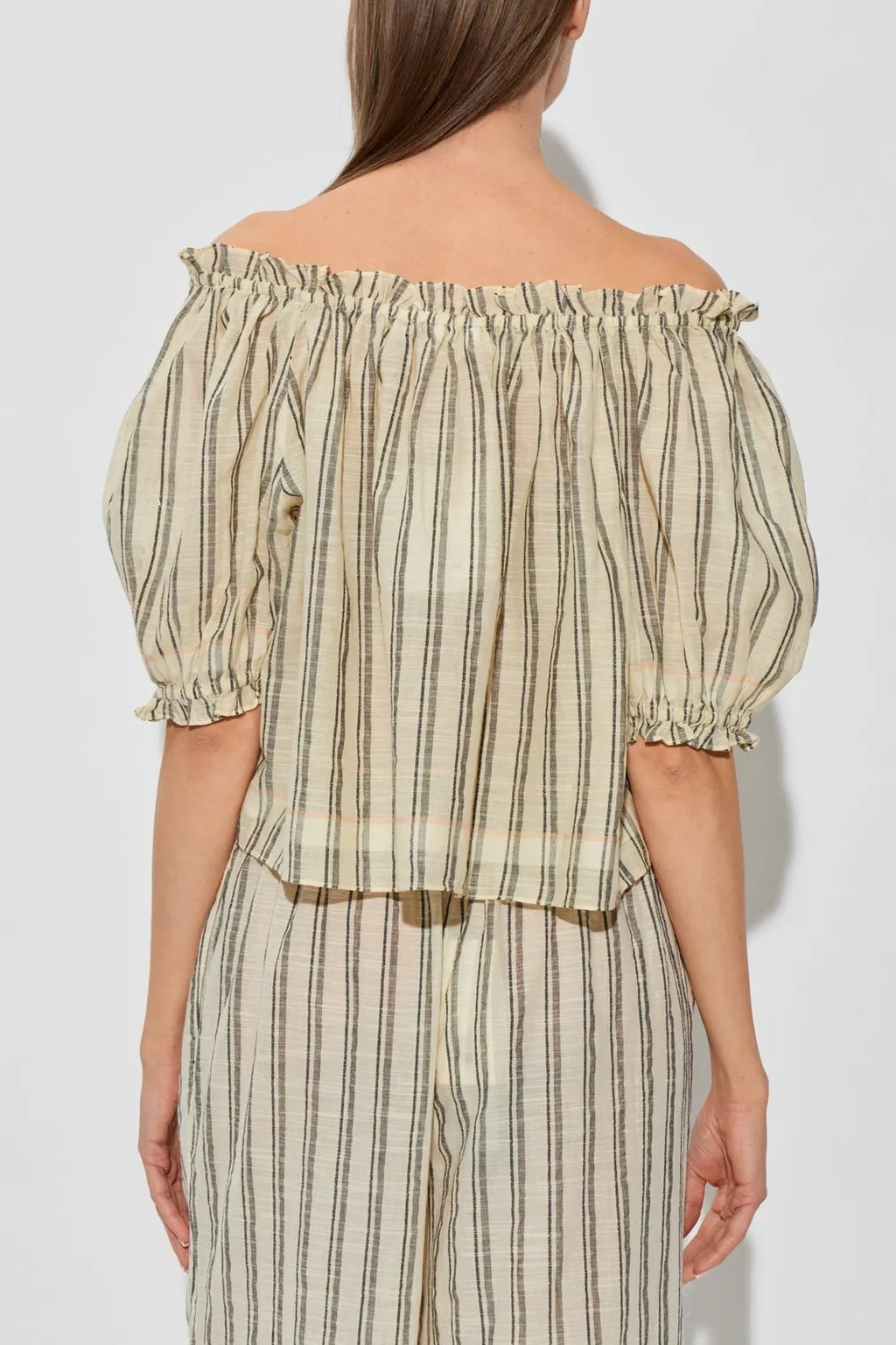 Off-The-Shoulder Striped Blouse