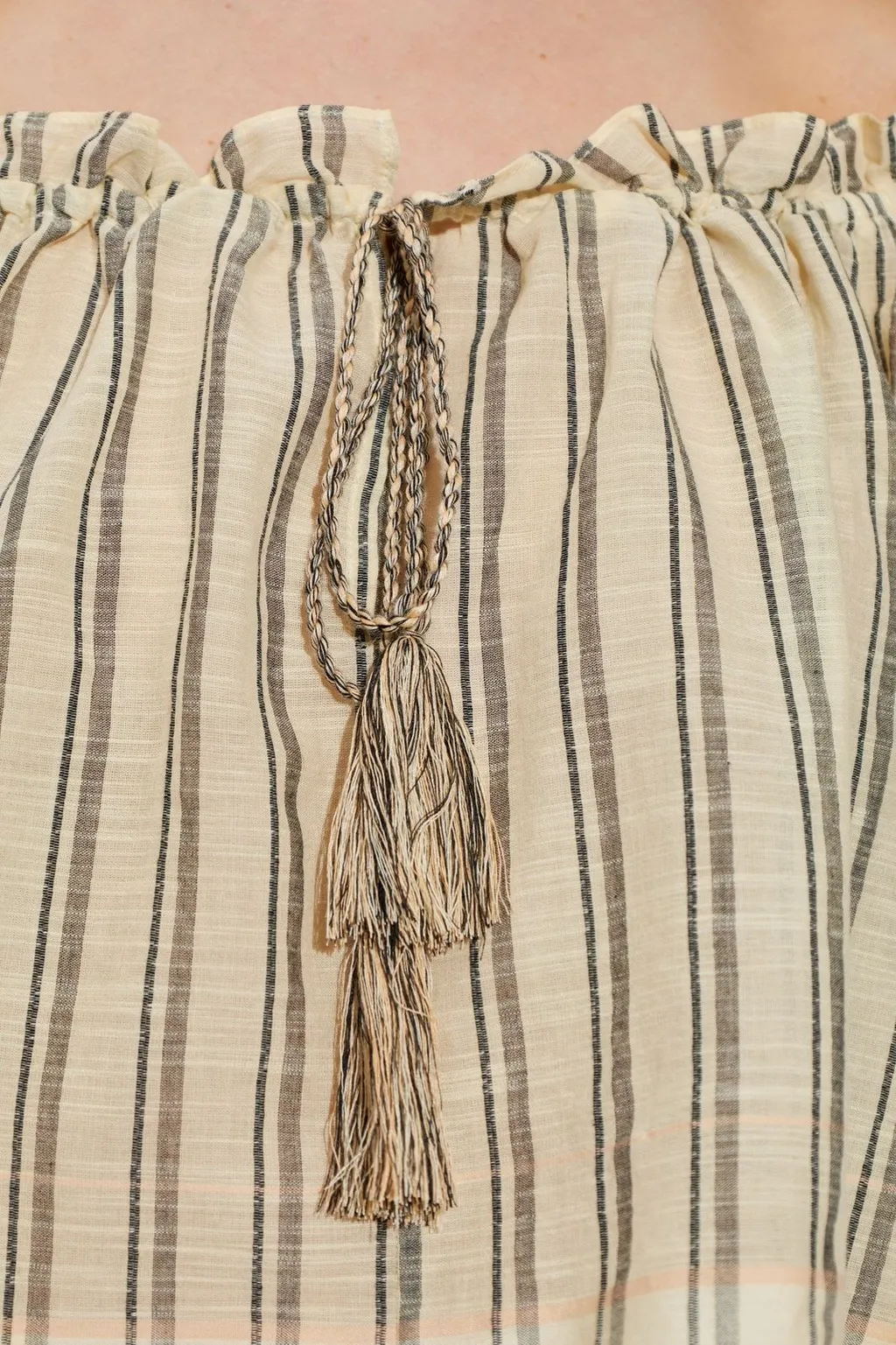 Off-The-Shoulder Striped Blouse