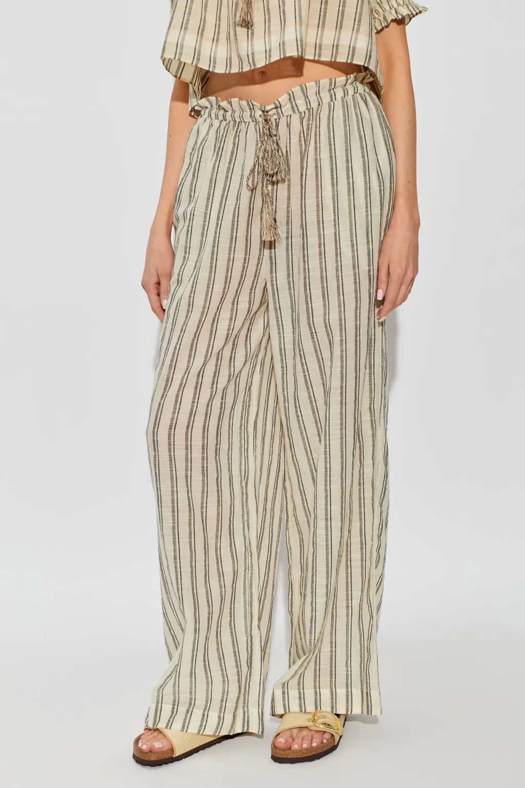 Striped Wide-Leg Pants